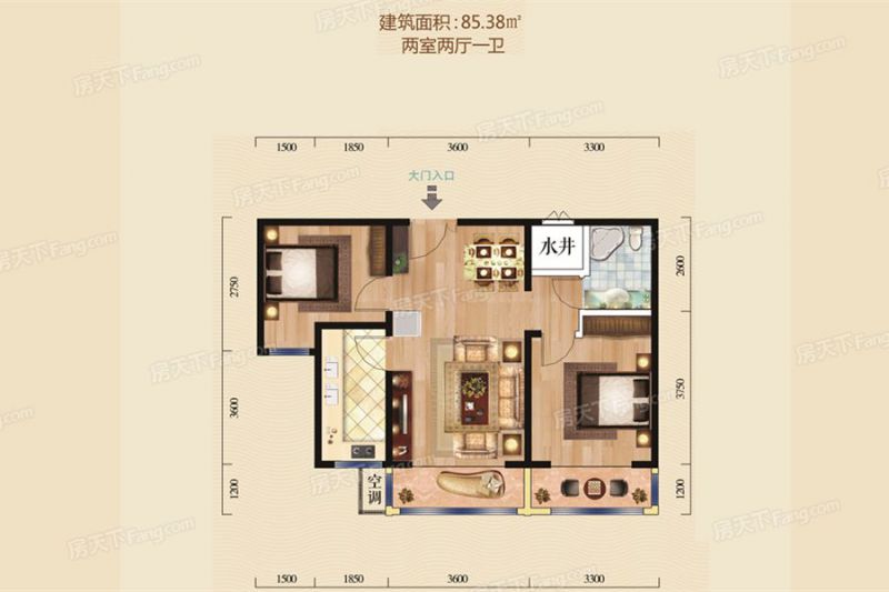 包頭裝修方案包頭萬順廣場二期85.38㎡